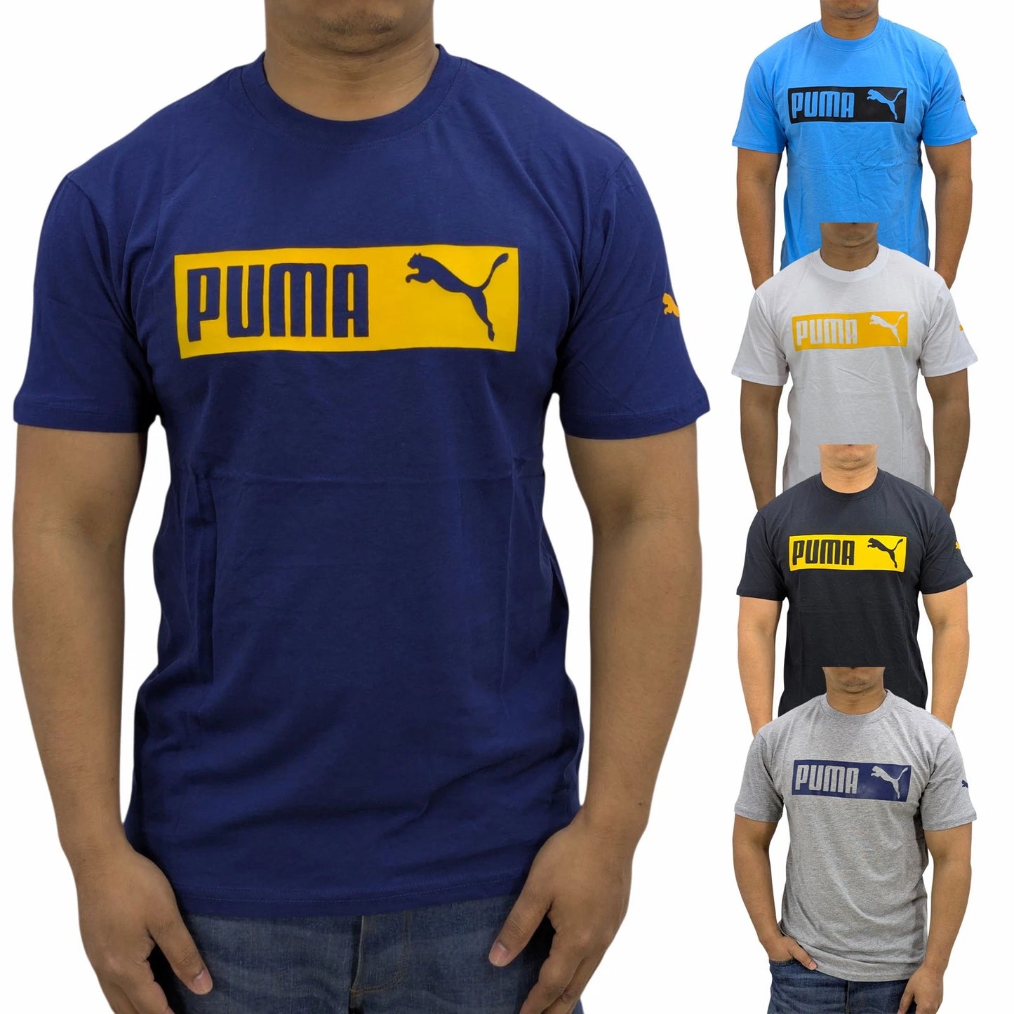 Puma Mens Essentials Logo T Shirts Crew Neck Pullover Casual Cotton Sports Tee