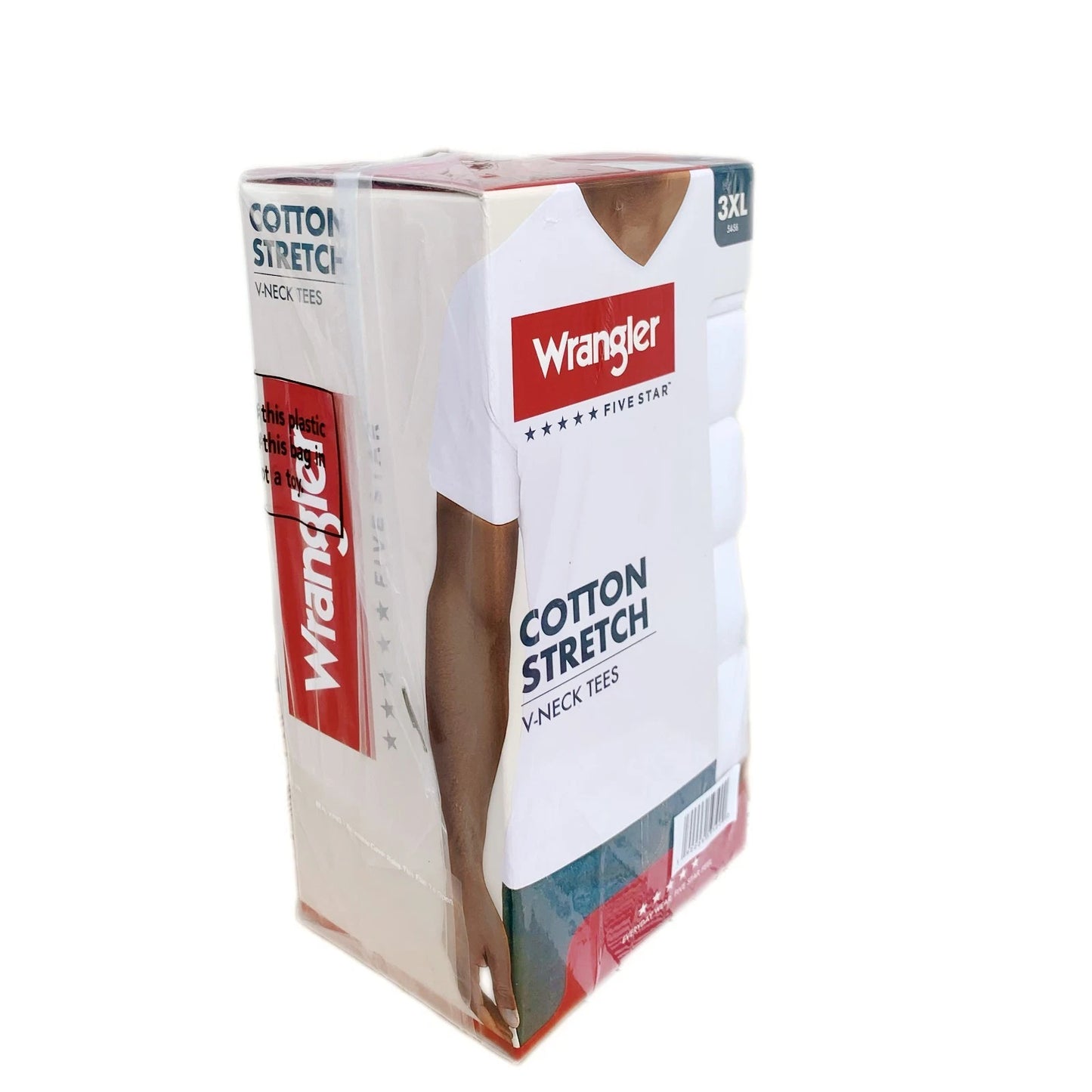 Wrangler® Men's Cotton Stretch V-NECK TEE 6-Pack 3XL (54-56) "GIFT BOX"