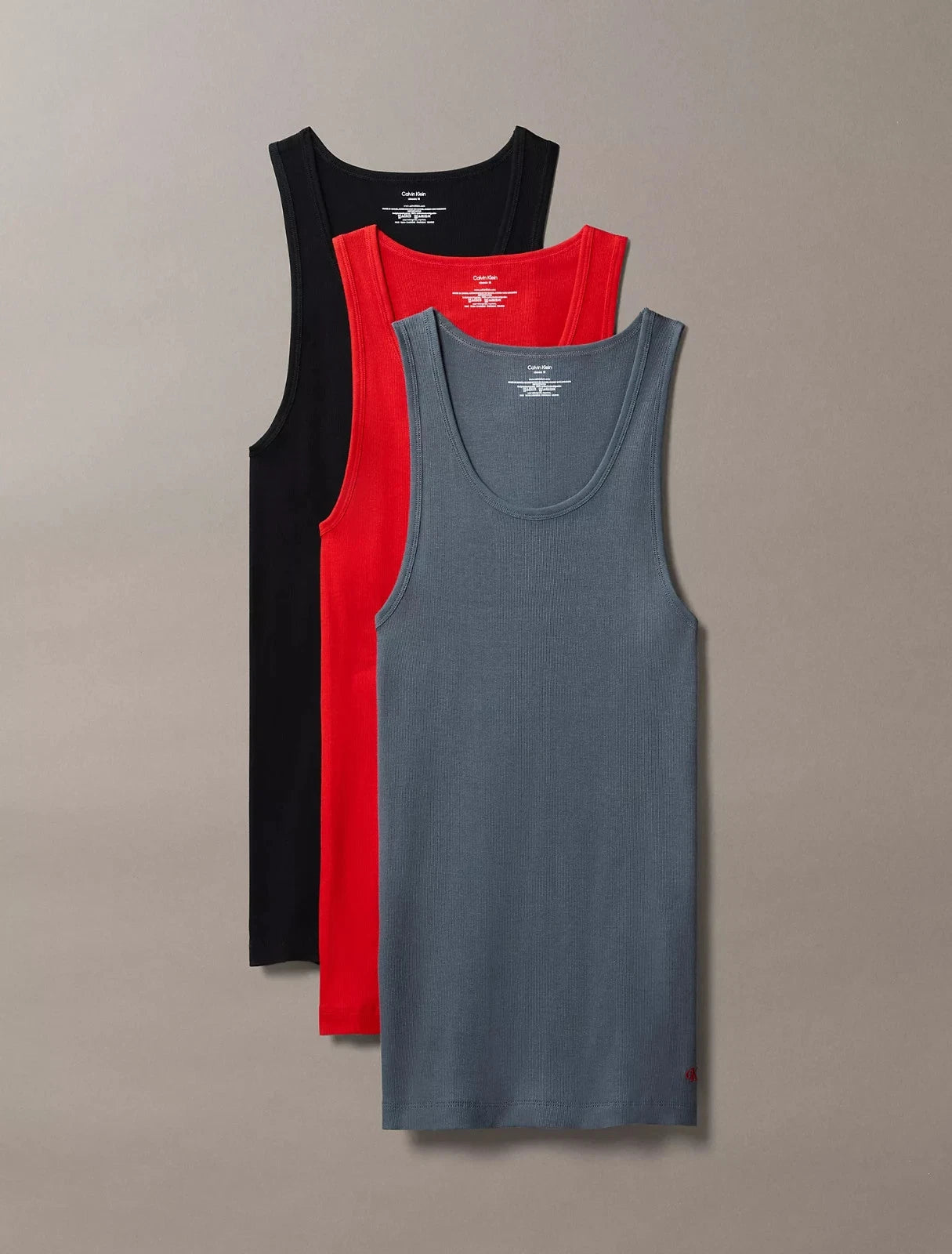 Calvin Klein Cotton RIB (Medium) NB4036-058 MULTI COLOR TANK TOPS 3 PACK
