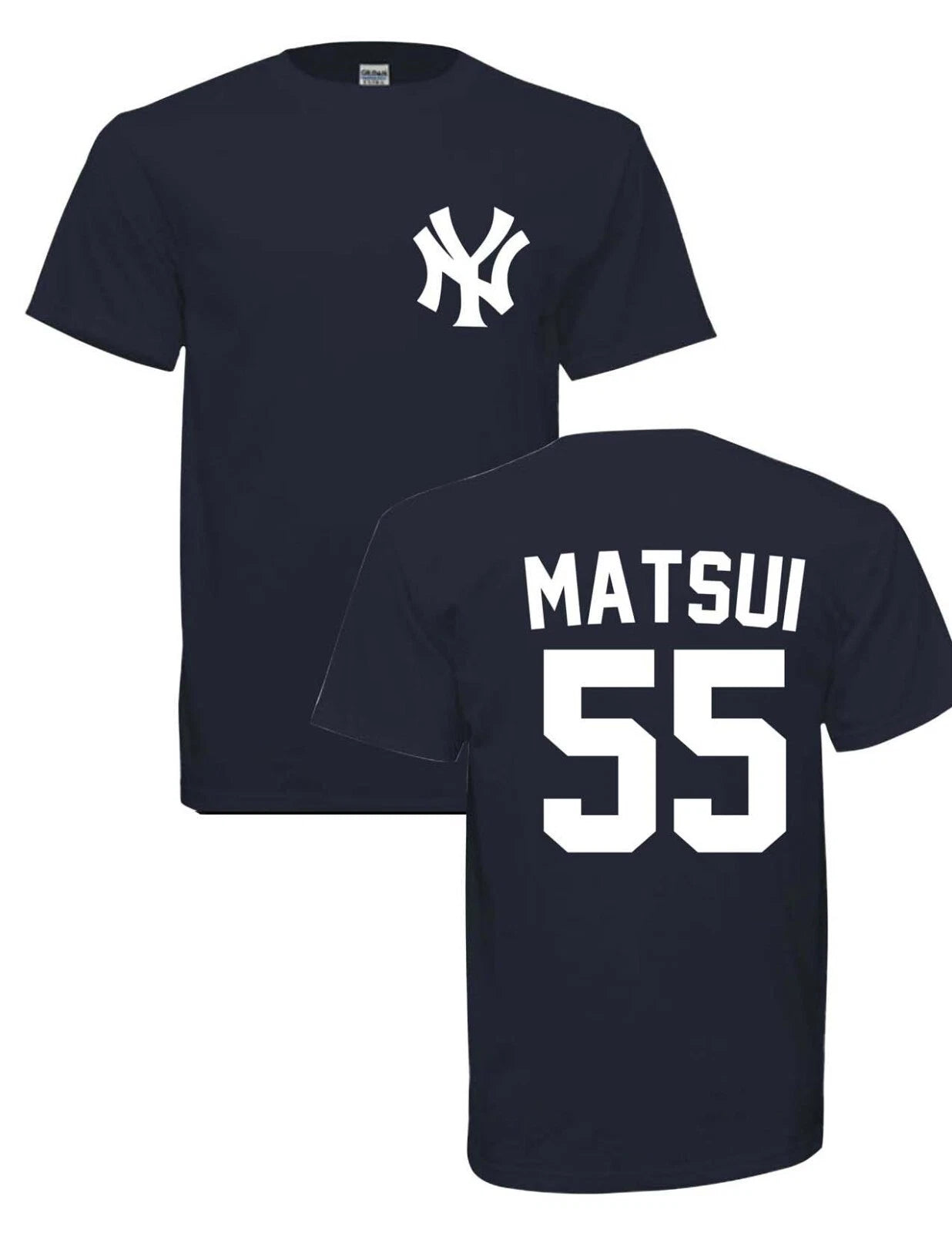 Limited Time ADULT MATSUI #55 NEW YORK Baseball T-SHIRT NAVY FREE SHIPPING