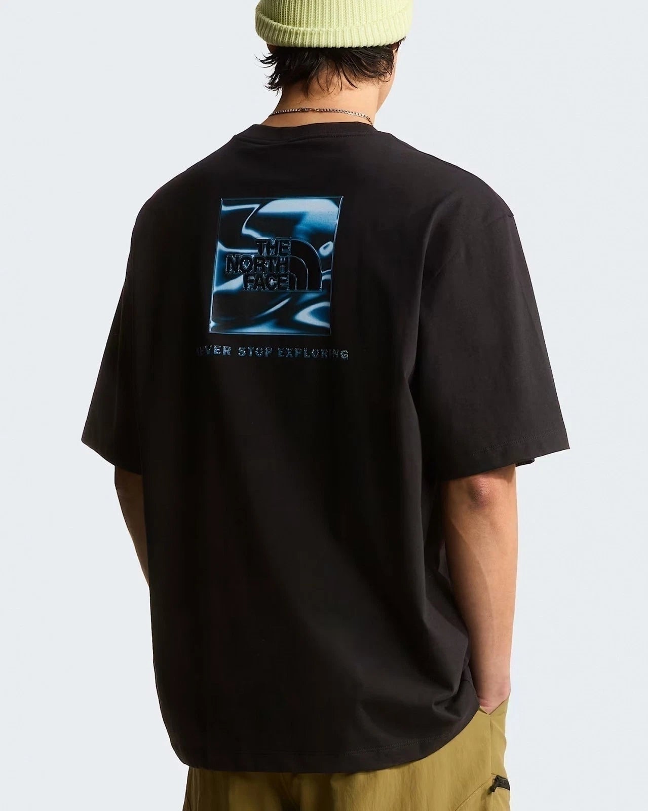 MENS The North Face Black Liquid Box Jersey T-Shirt Nse Oversize SS