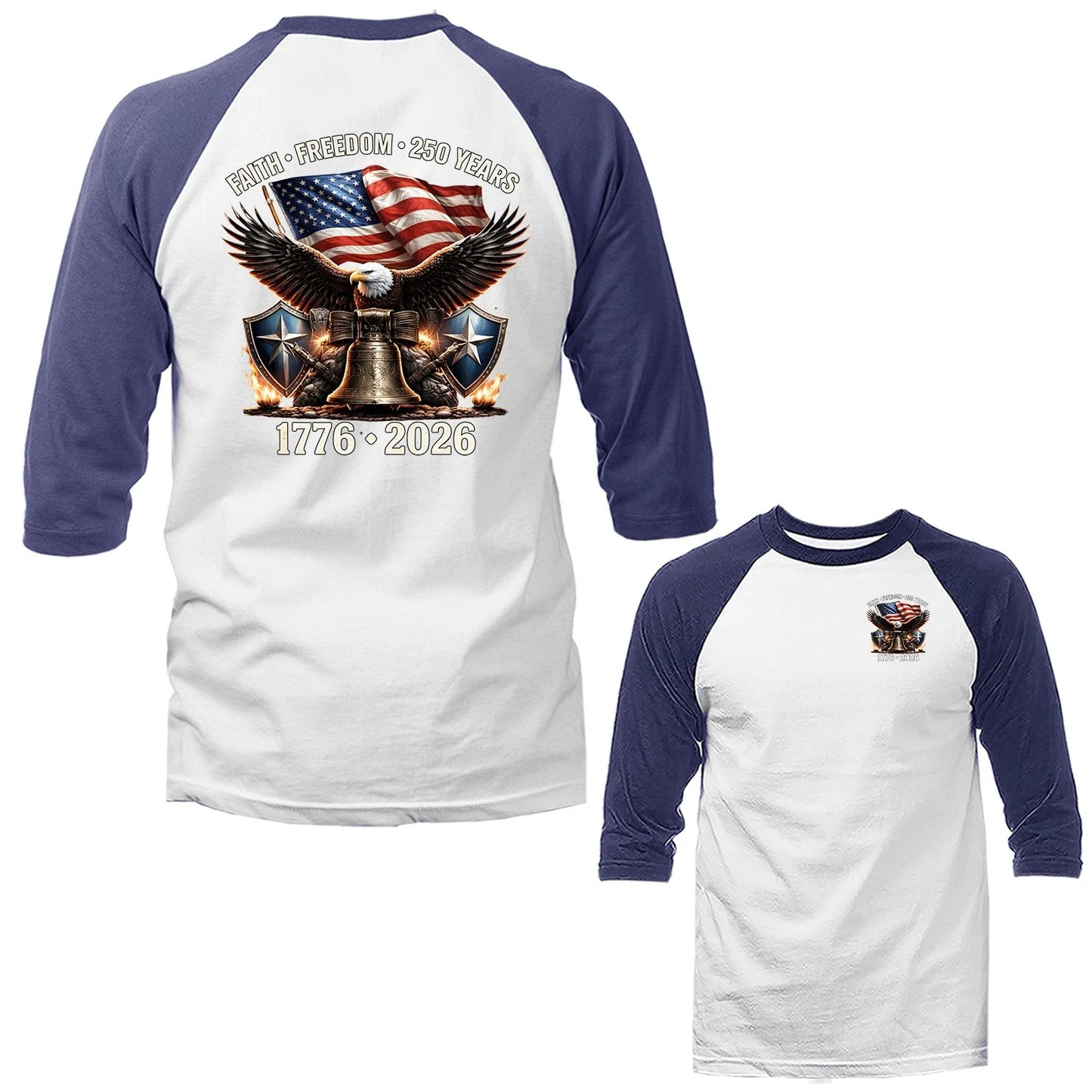 250 Years of Freedom Independence Day USA Patriotic 4th of July Raglan