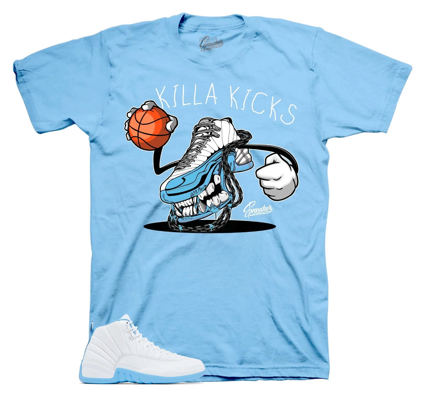 Sneaker Tee To Match Jordan 12 Melo University Blue 12 - Fly Kicks Shirt