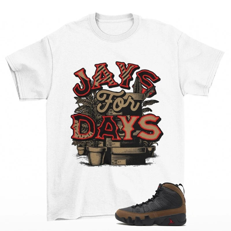 Stacked Sneaker Shirt White to Match Jordan 9 Retro Olive HV4794-030