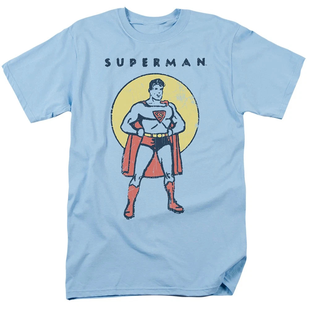 DC Comics - Superman - Distressed Vintage Simple - Adult Unisex T-Shirt - Blue