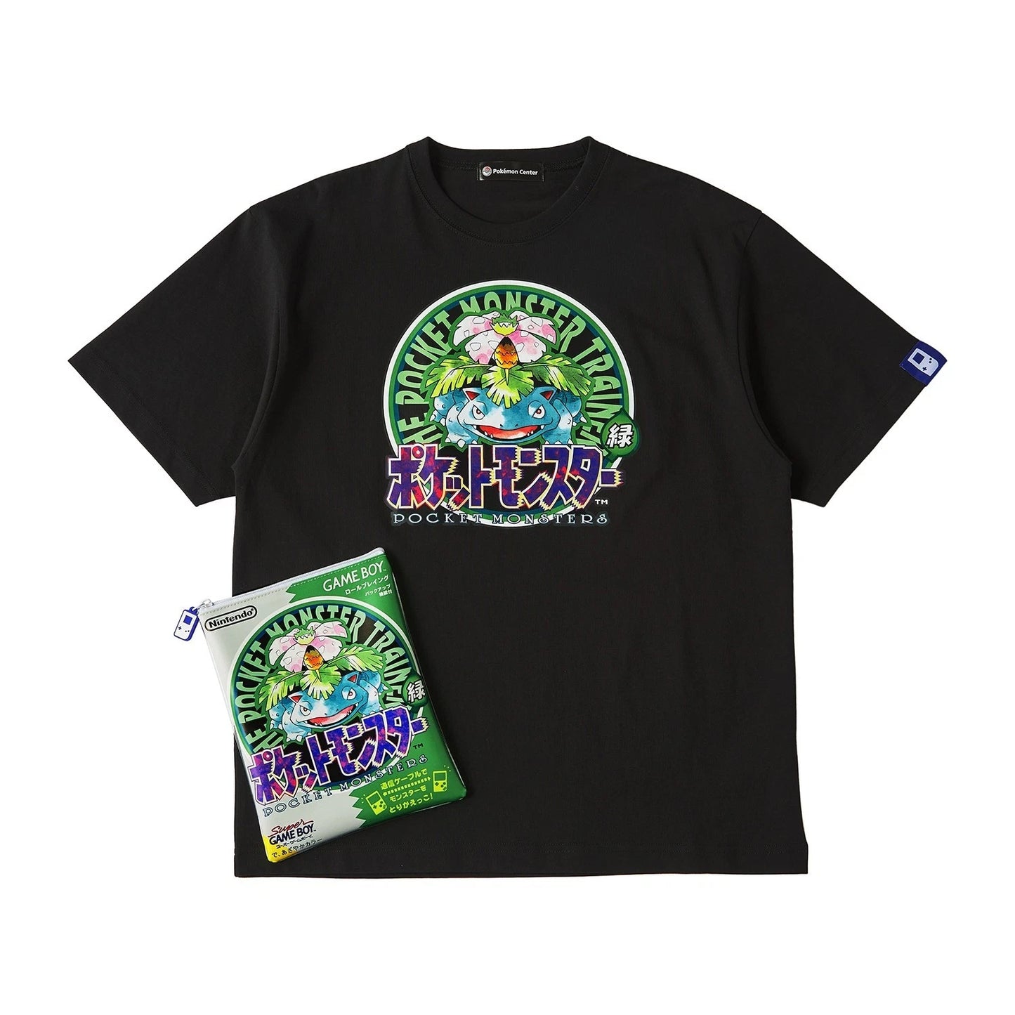 Pokemon Center T-Shirt & Pouch Set Green Version Game Boy Official Japan M/L PSL