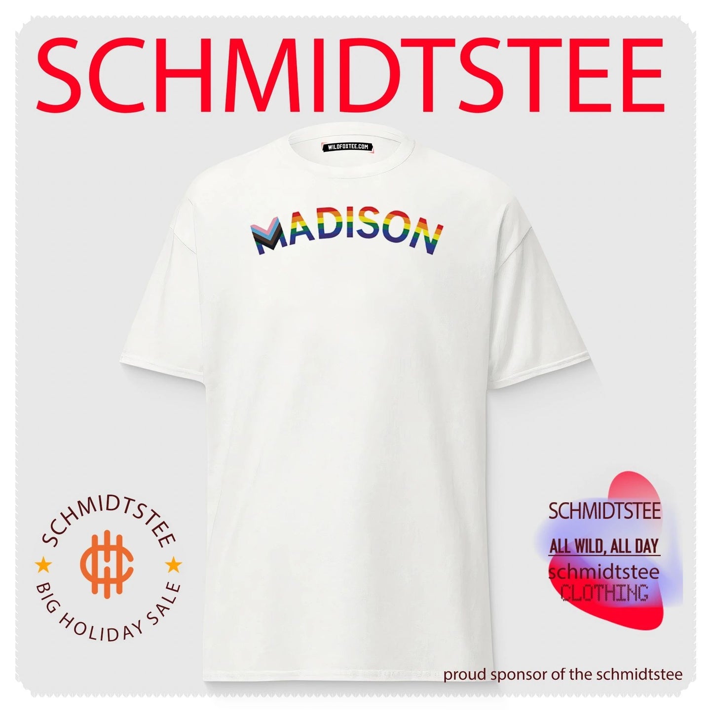 Madison Text Progress Pride Flag shirt