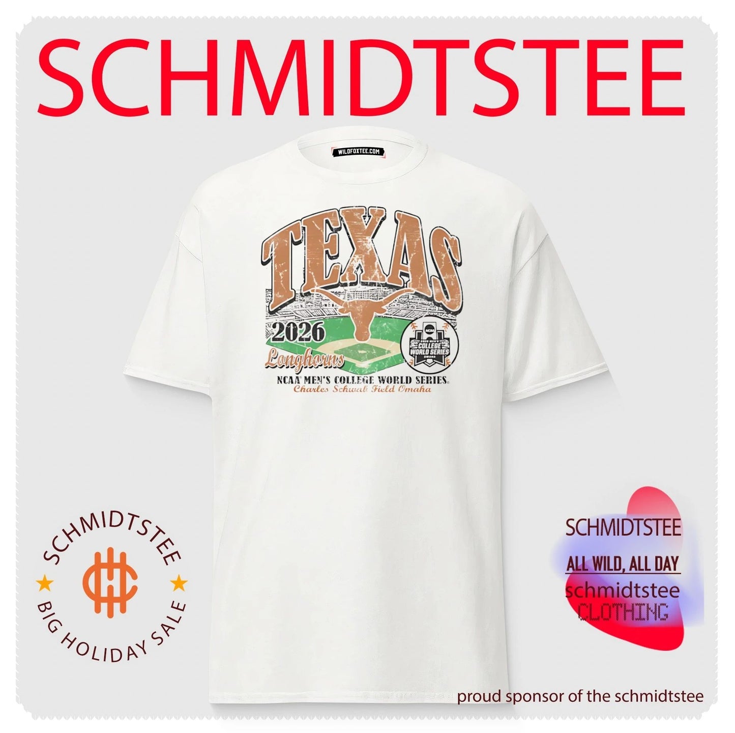 Texas Longhorns 2026 Baseball College World Series Bound Field stadium shirt