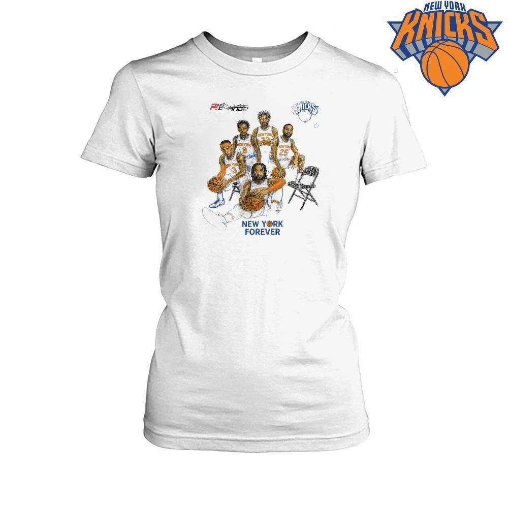 New York Knicks New York Forever Jalen Brunson Josh Hart Mikal Bridges OG Anunoby Mitchell Robinson Basketball Graphic Oversized NBA Finals 2026 Shirt