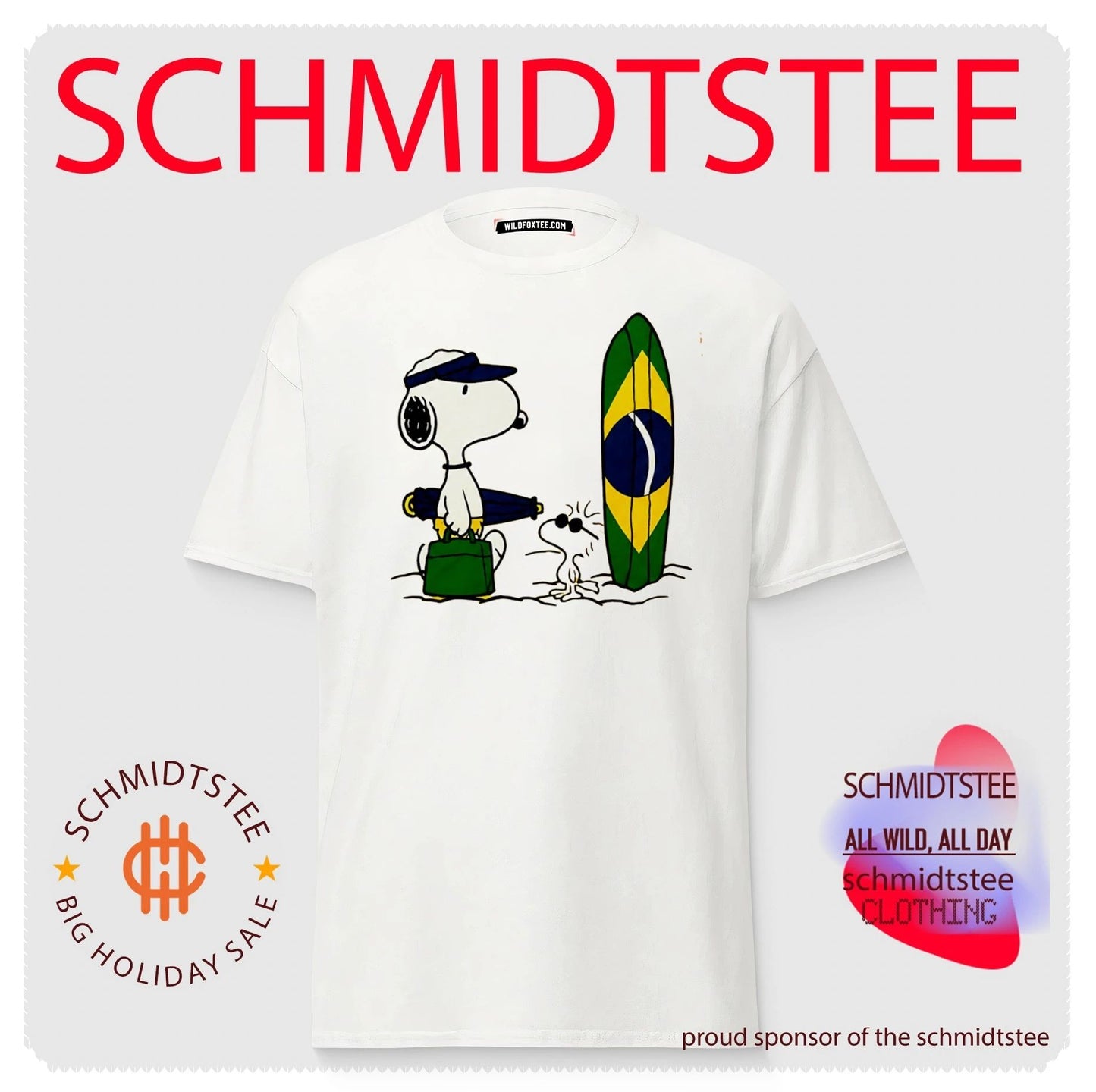 Snoopy Peanuts Brazil Surfing Yellow World Cup 2026 Shirt