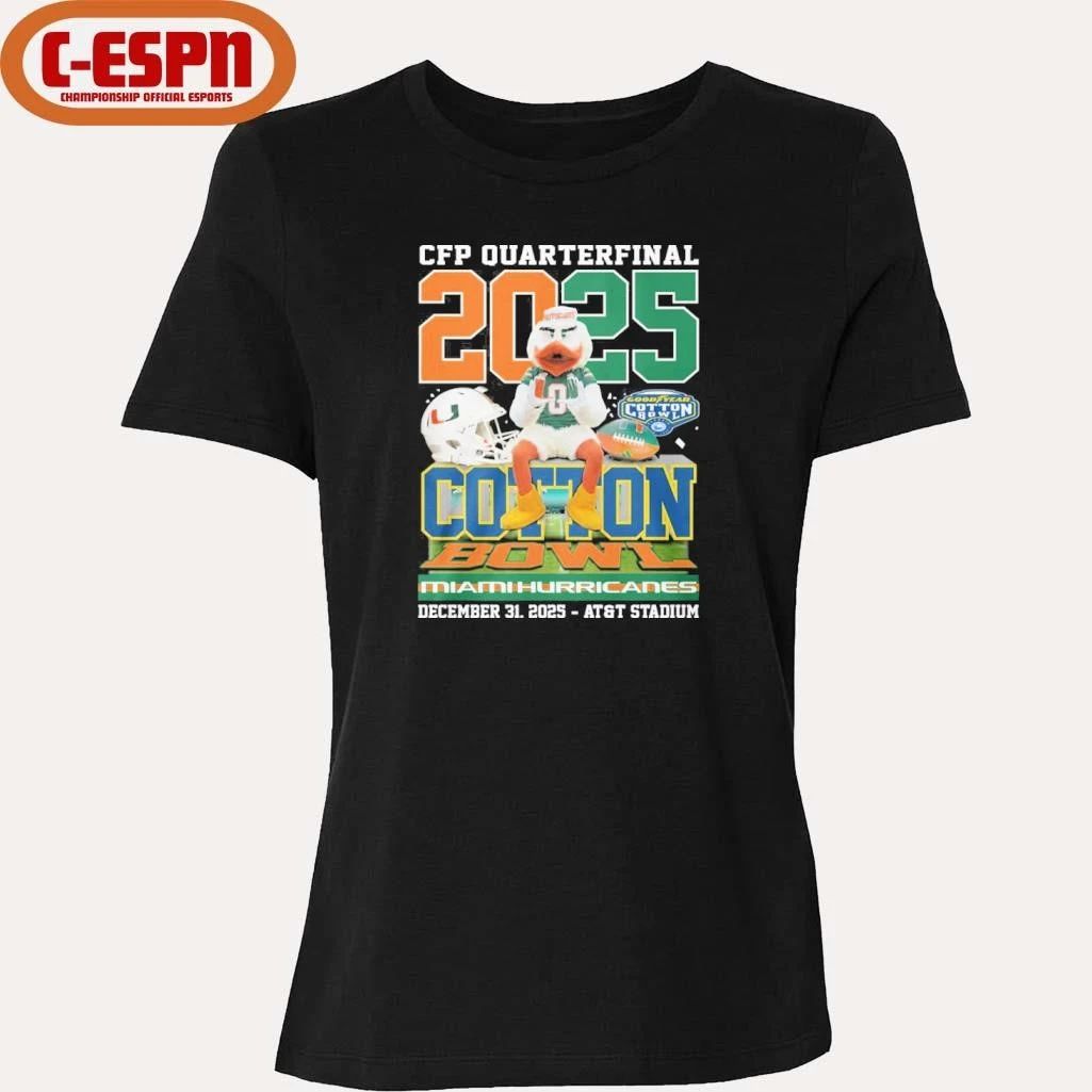 CFP Quarterfinal Cotton Bowl 2025 Miami Hurricanes Mascot Shirt
