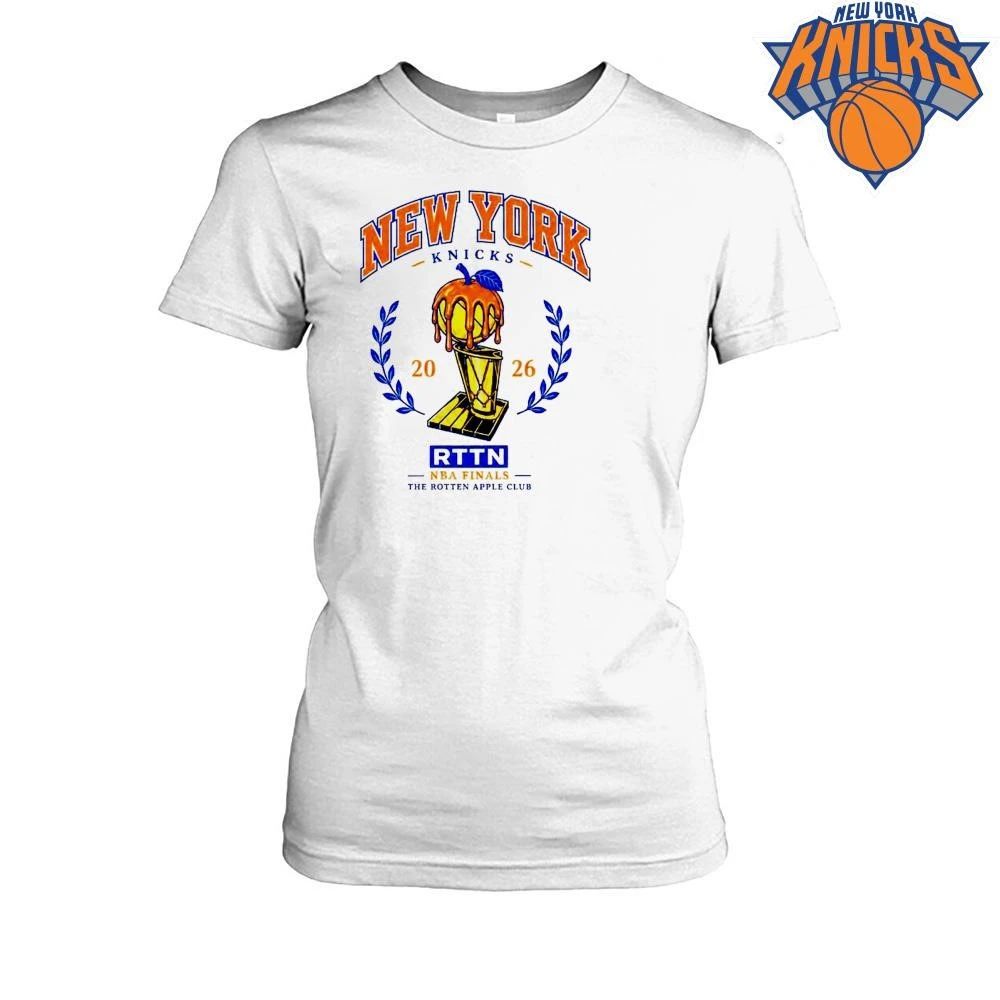New York Knicks RTTN The Rotten Apple Club Larry O Brien Trophy Cream Graphic NBA Finals 2026 Shirt