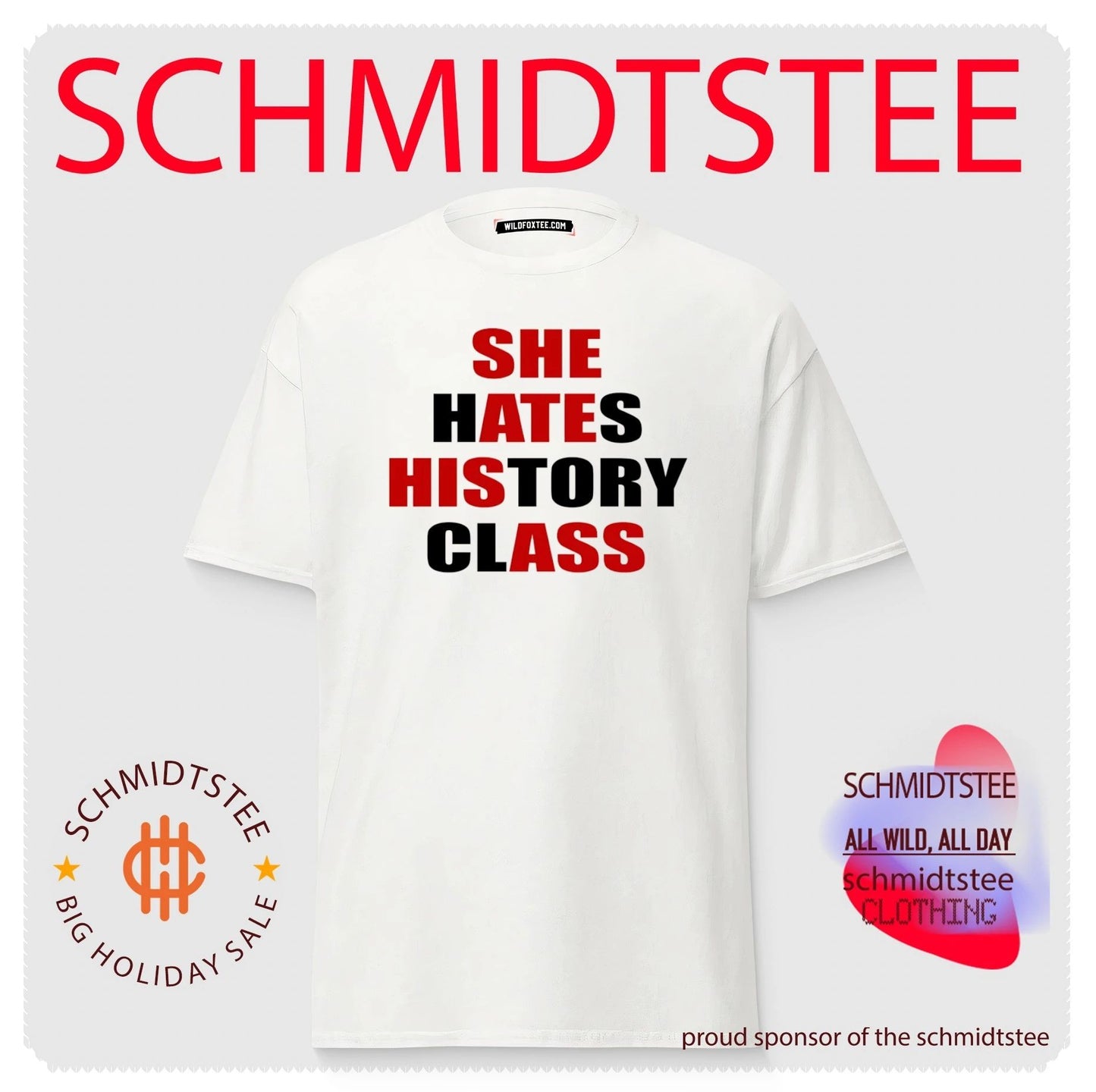 She hates history class she ate his ass text shirt