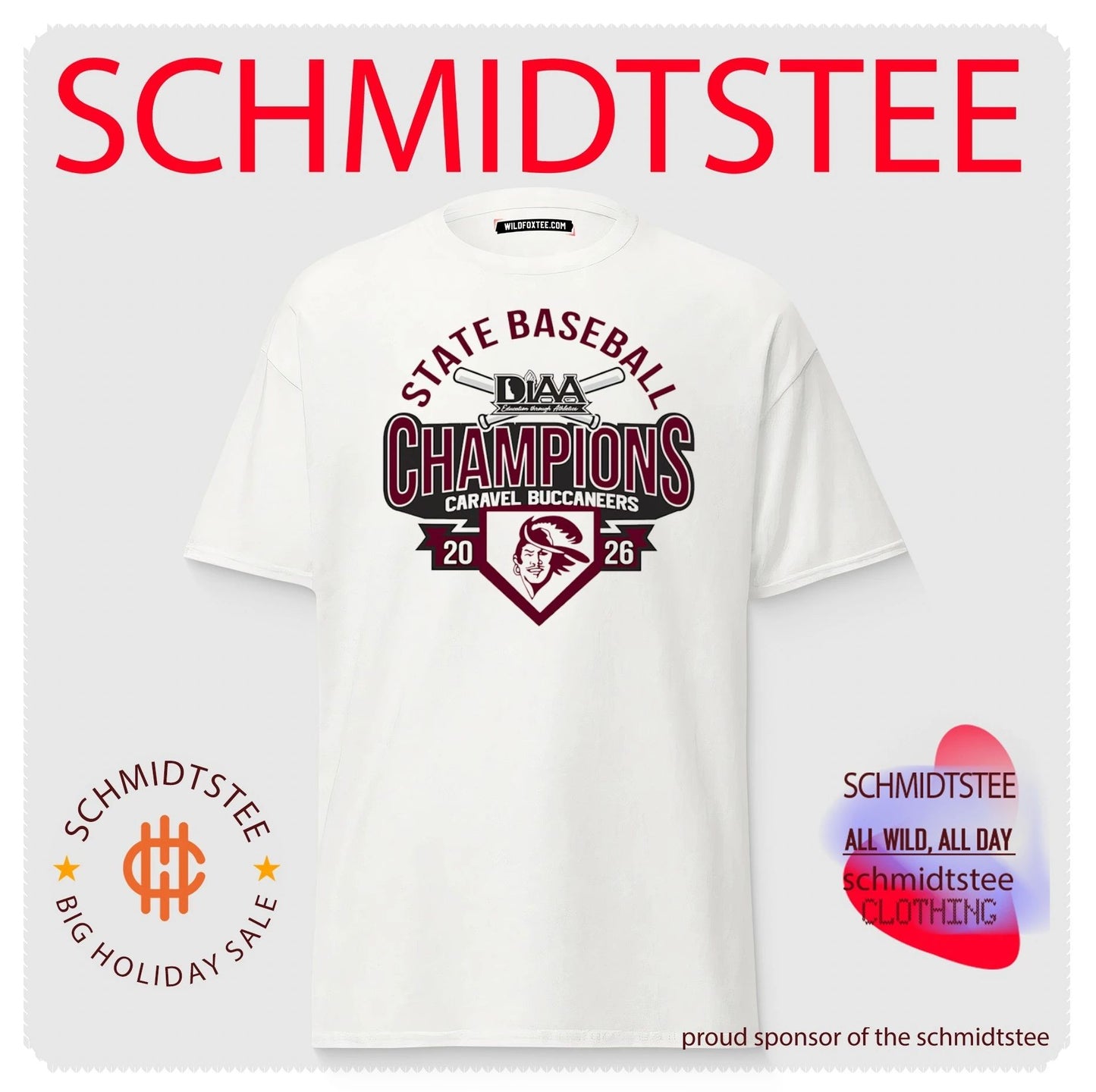 Caravel Buccaneers DIAA Baseball 2026 State Champions shirt