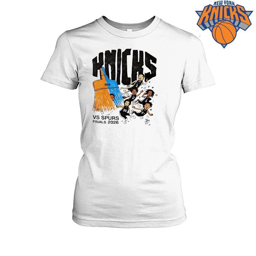 New York Knicks vs Spurs NBA Finals 2026 Broom Sweep Graphic Shirt