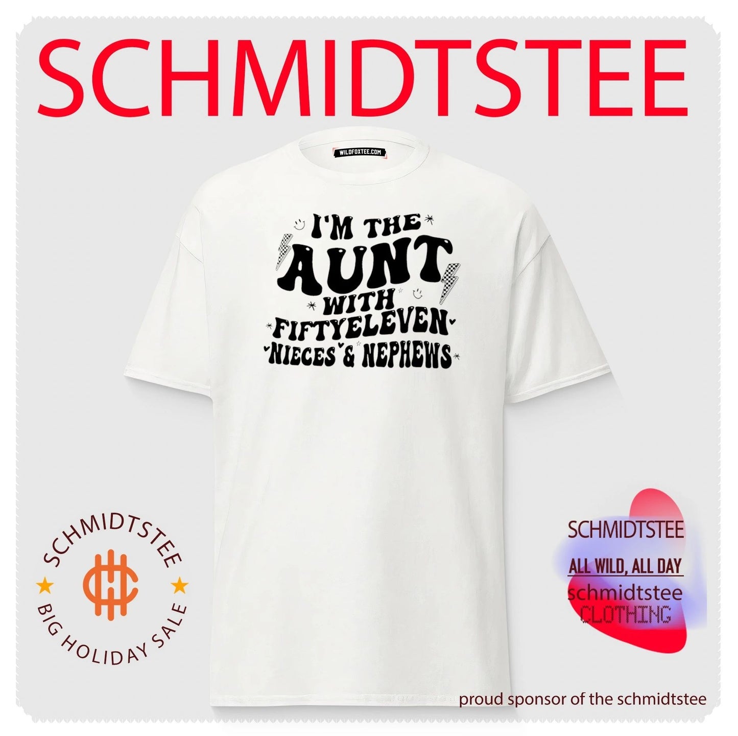 i’m the aunt with fiftyeleven nieces and nephews shirt