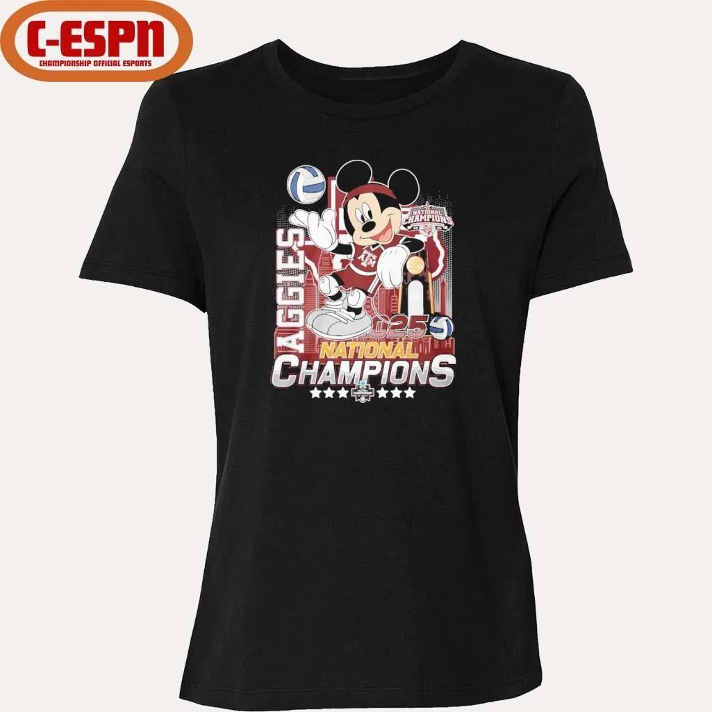 Mickey Mouse X Texas A&m Aggies 2025 NCAA Volleyball National Champions Shirt