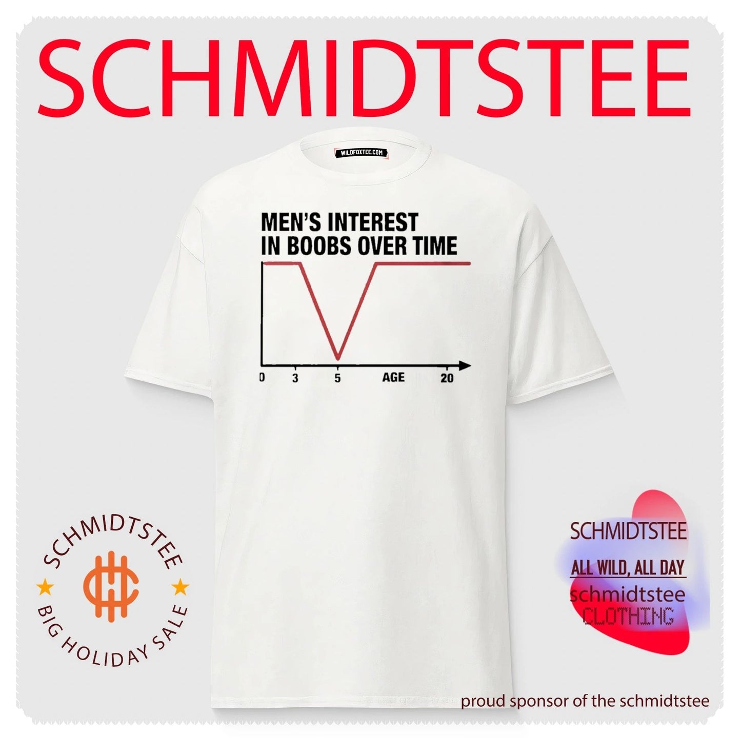 Men’s interest in boobs over time shirt