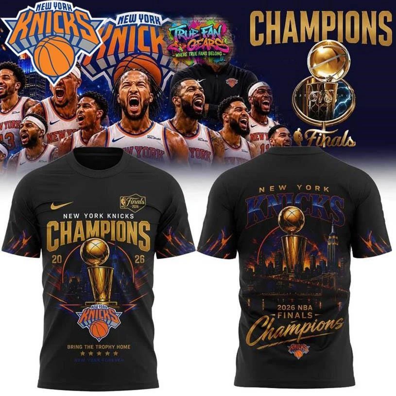 New York Knicks 2026 NBA Finals Champions Two Sided Shirt