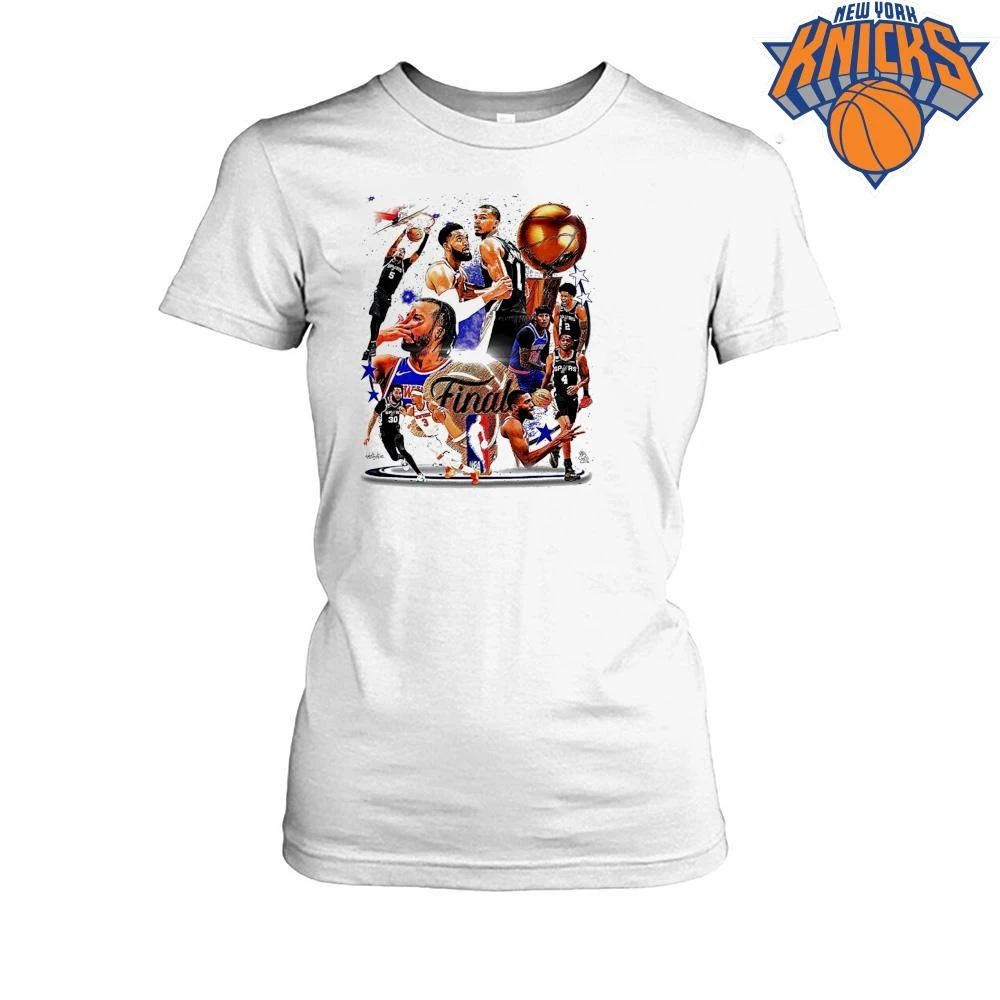 New York Knicks vs San Antonio Spurs Jalen Brunson Victor Wembanyama Larry O’Brien Trophy Vintage Bootleg NBA Finals 2026 Shirt