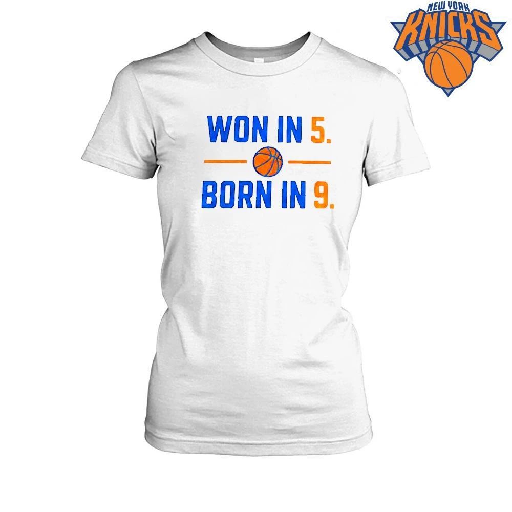New York Knicks Champions NBA 2026 Won In 5 Born In 9 Cute Baby Onesie Shirt