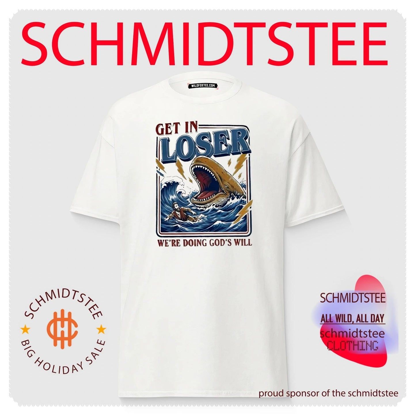 Get in loser we’re doing God’s will illustration shirt