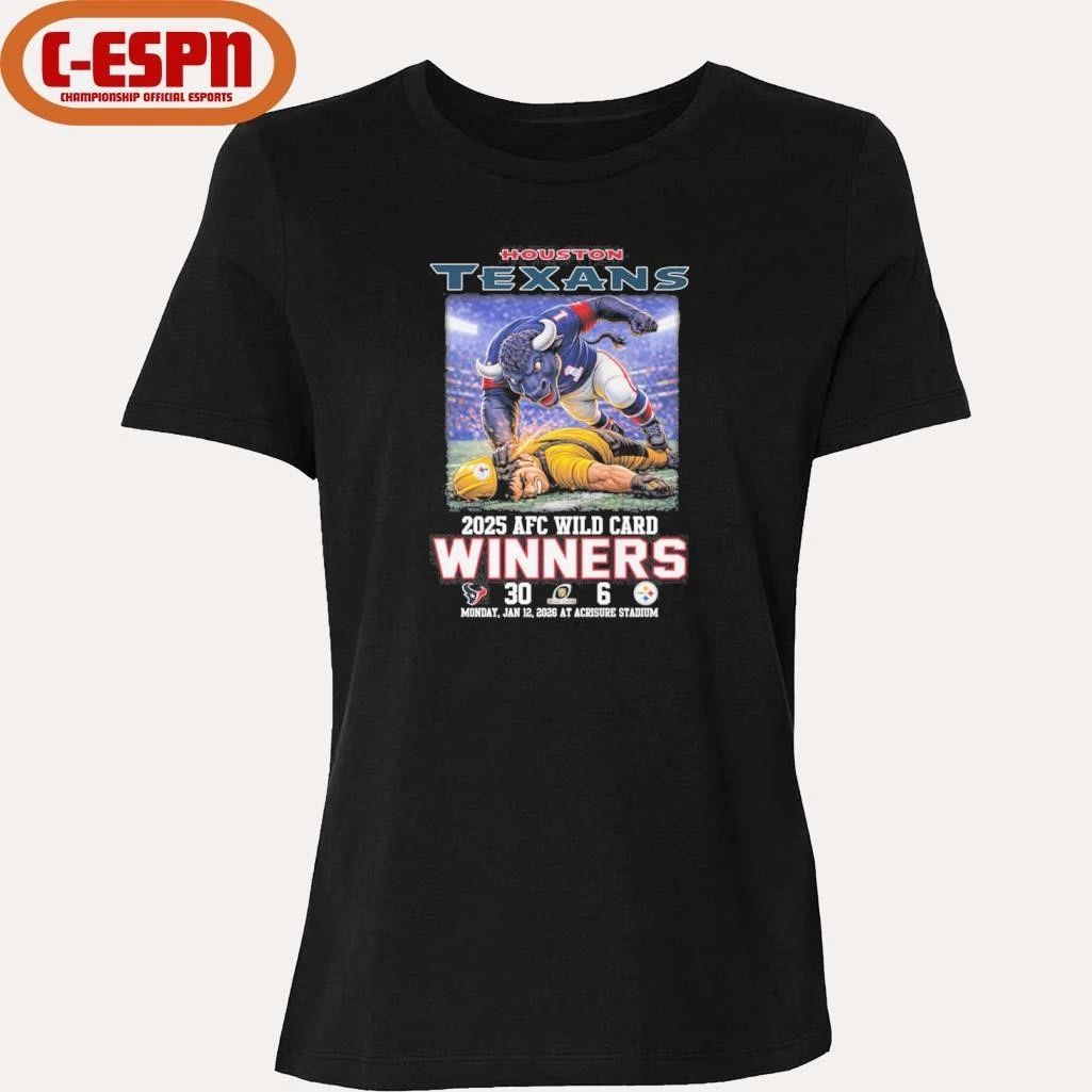 Houston Texas Mascot Beat Steelers 2026 AFC Wild Card Winners Score Shirt