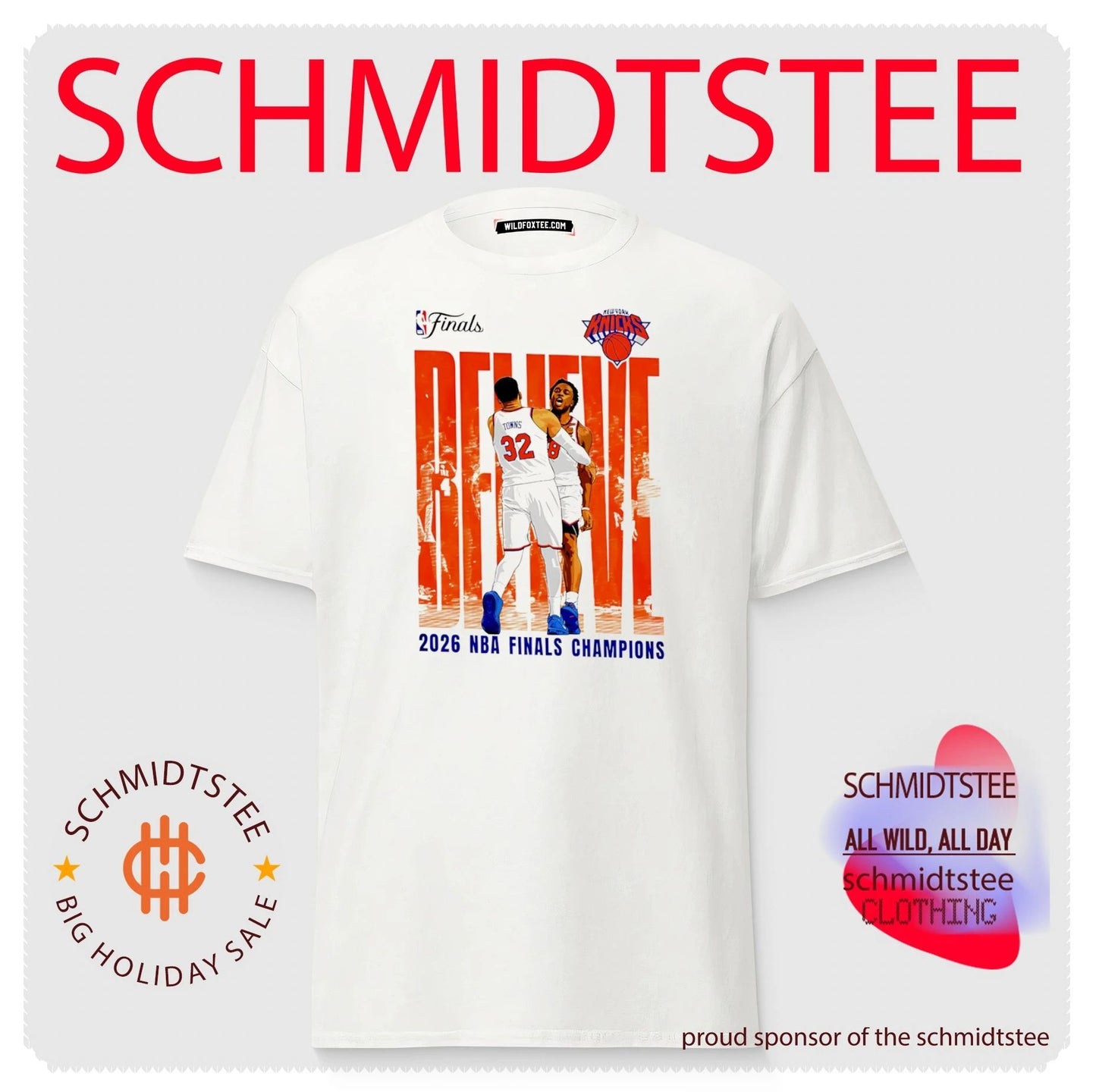 New York Knicks OG Anunoby & Karl-Anthony Towns 2026 NBA Finals Champions Believe shirt