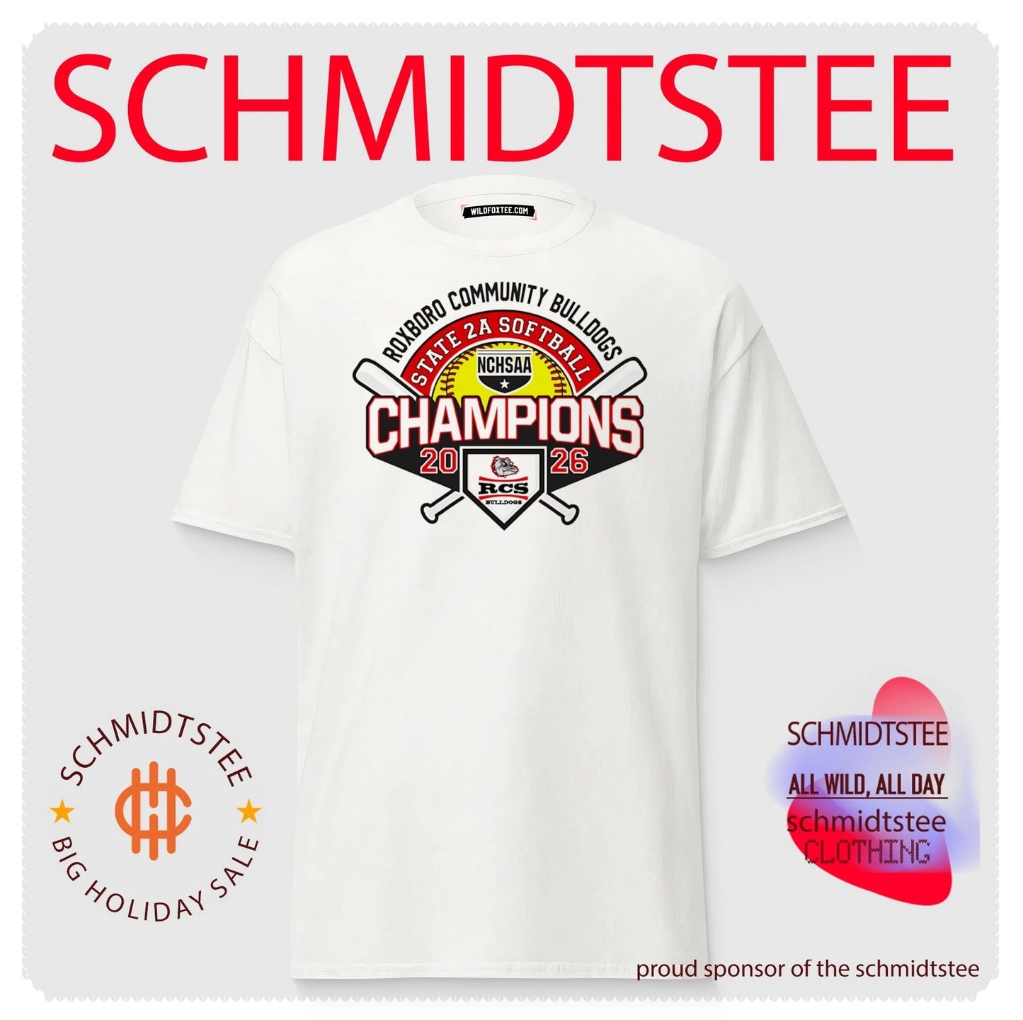 Roxboro Community Bulldogs 2026 NCHSAA State 2A Softball Champions shirt