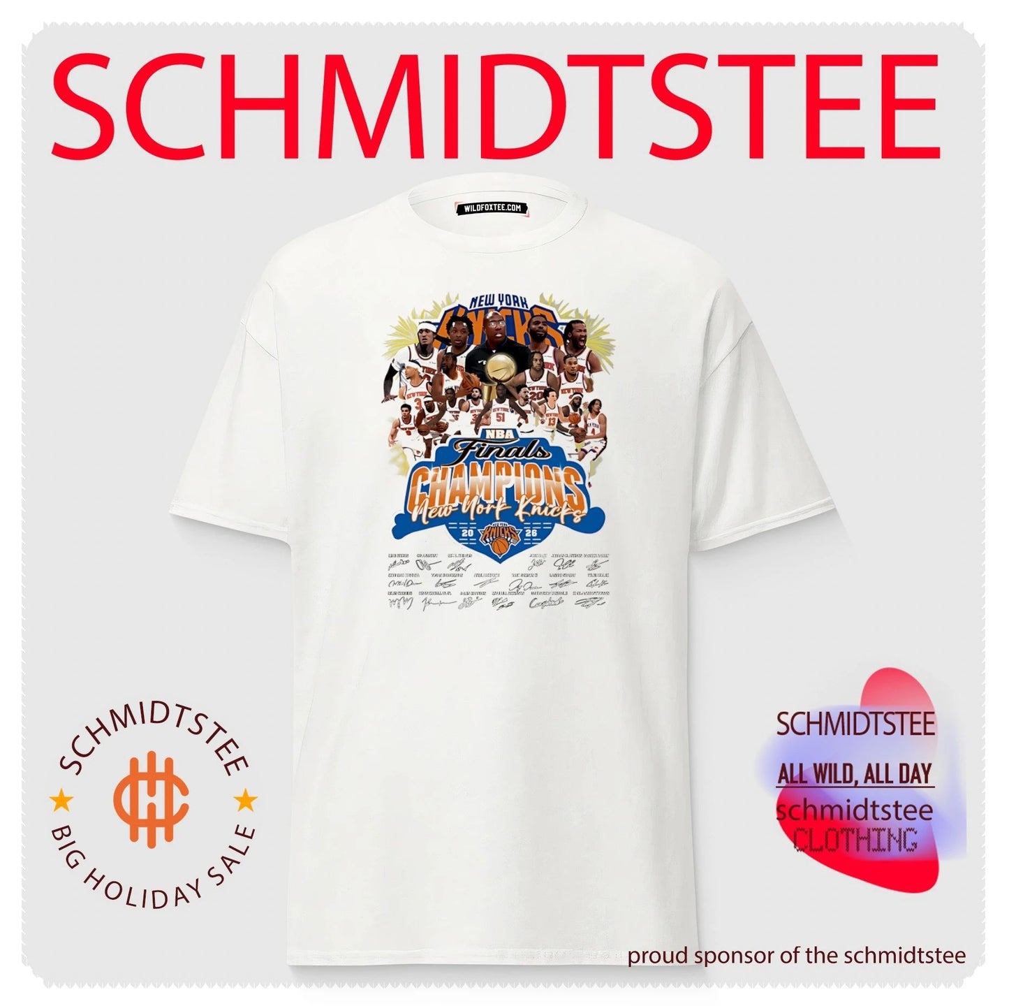 New York Knicks 2026 Finals Champions team collage signature shirt