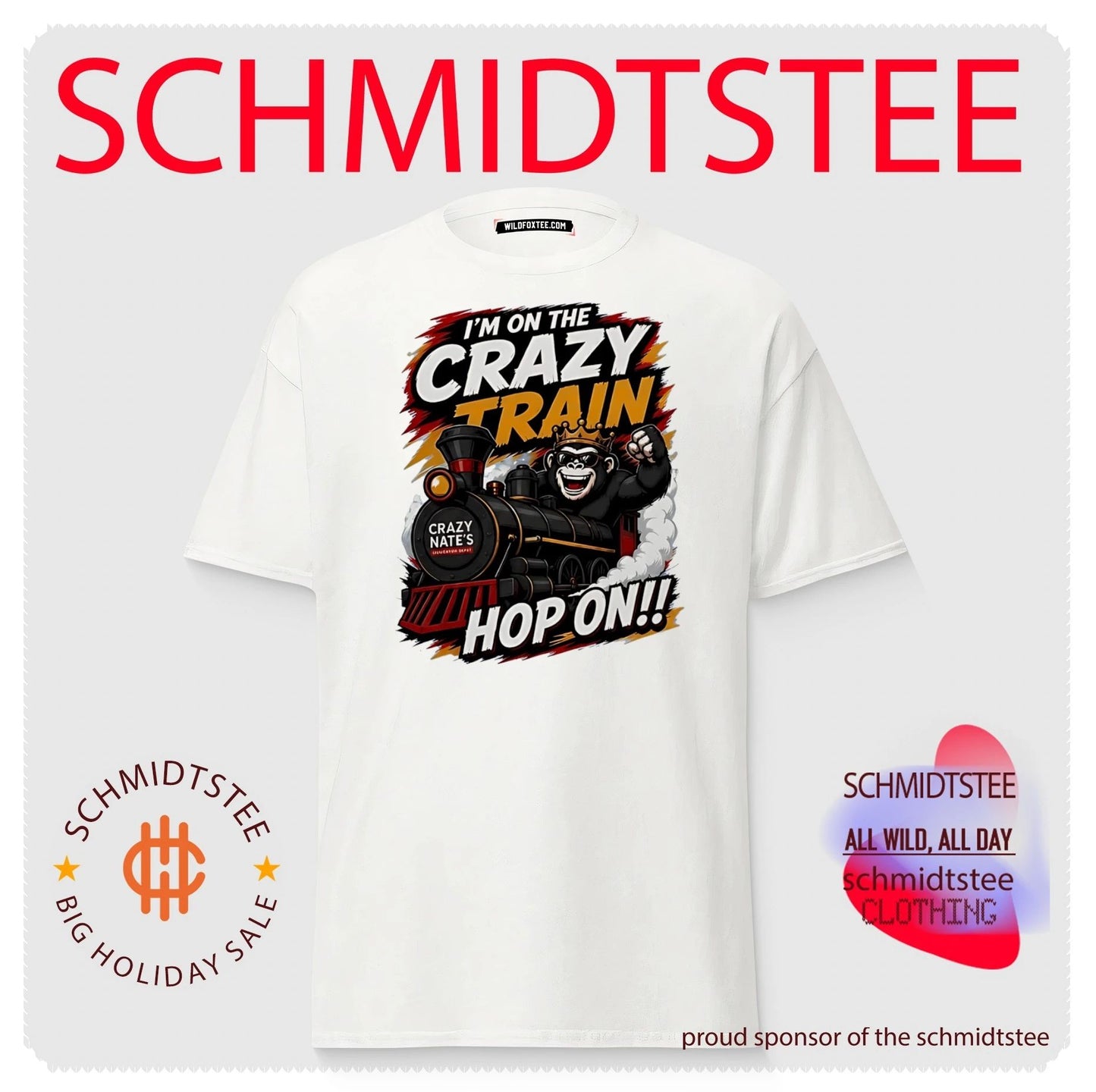 I’m on the crazy train hop on gorilla illustration shirt