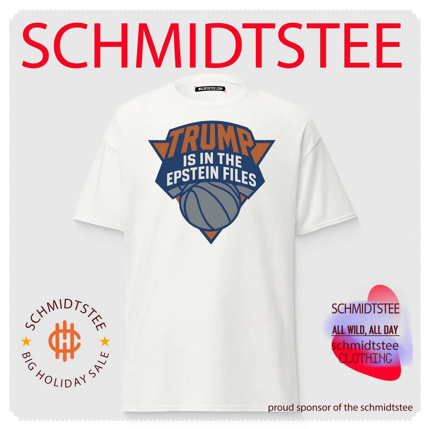 Trump is in the Epstein Files New York Knicks logo shirt