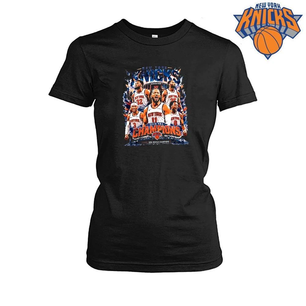 New York Knicks Champions NBA 2026 Jalen Brunson Team Roster Graphic Shirt