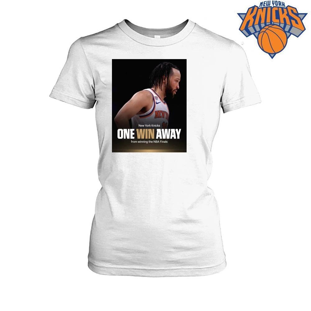 ONE WIN AWAY Jalen Brunson New York Knicks Basketball Fans NBA Finals 2026 Shirt