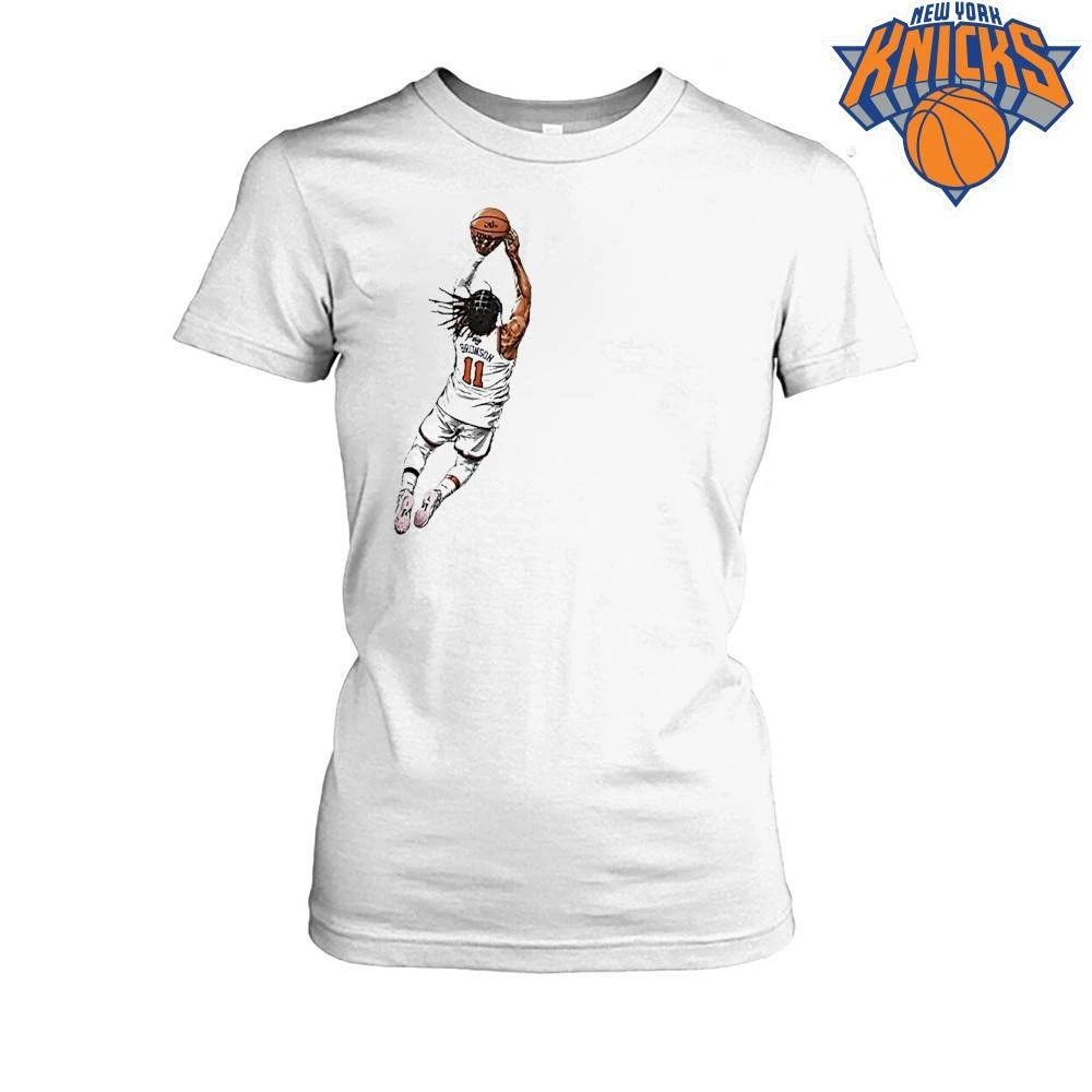 Jalen Brunson New York Knicks Nba Number 11 Basketball Shooting Posture Shirt