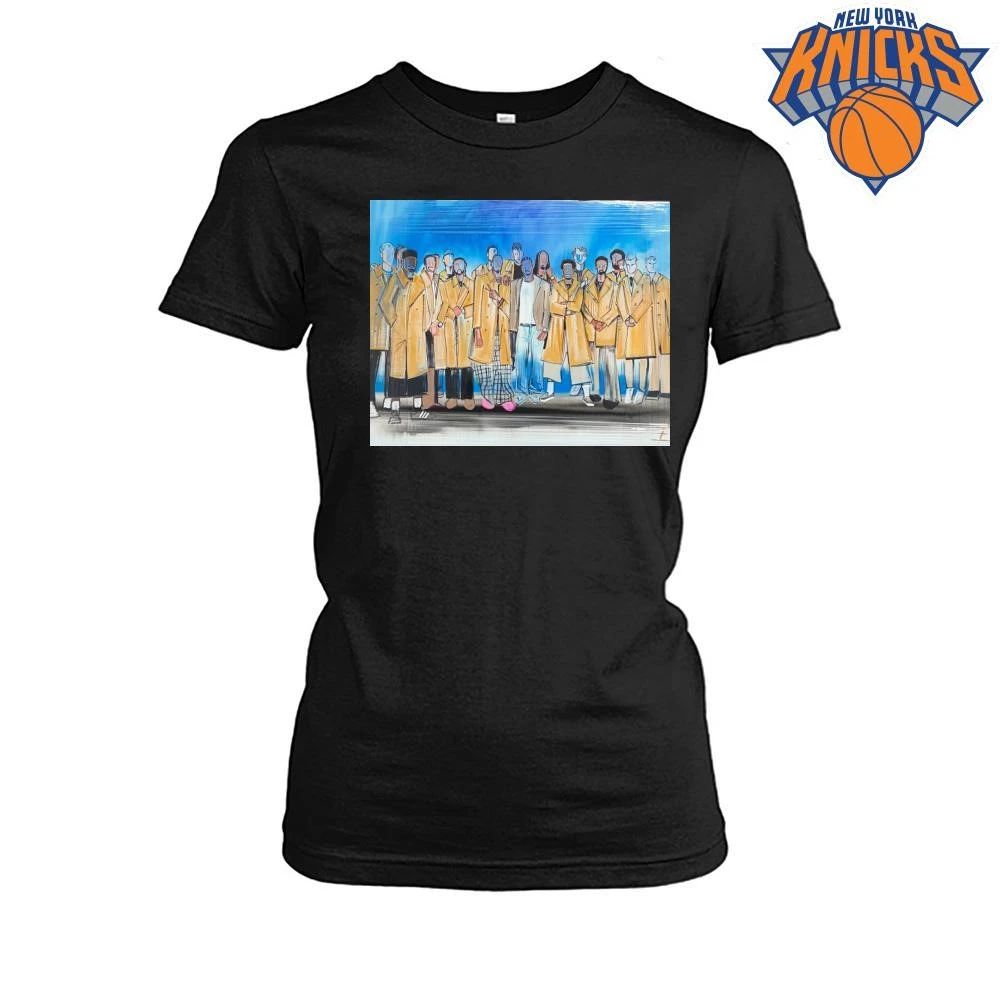 New York Knicks Team Coat Suit Fashion Painting Abstract Graphic Basketball NBA Finals 2026 Shirt