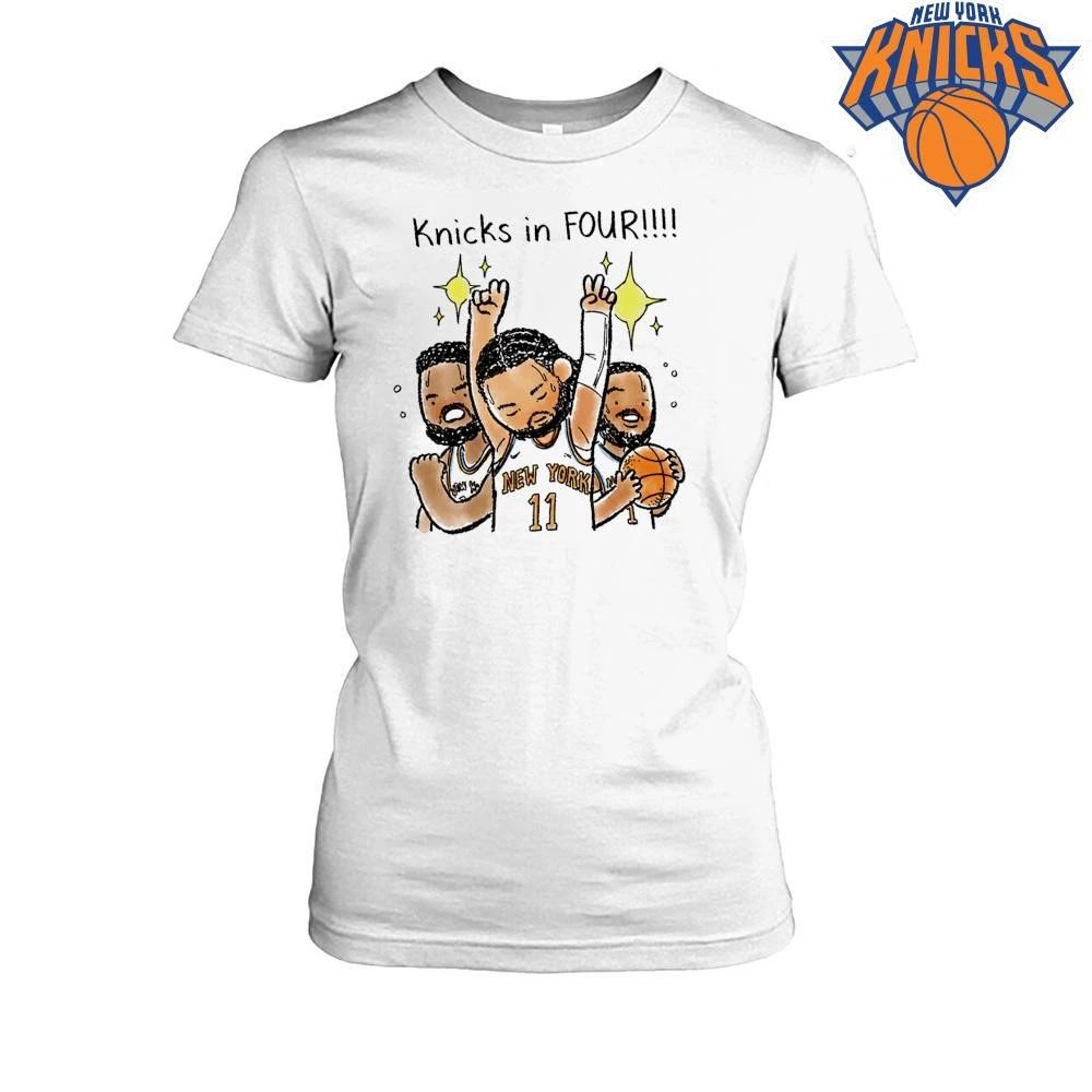 New York Knicks Jalen Brunson Knicks in Four Cartoon Basketball NBA Finals 2026 Shirt