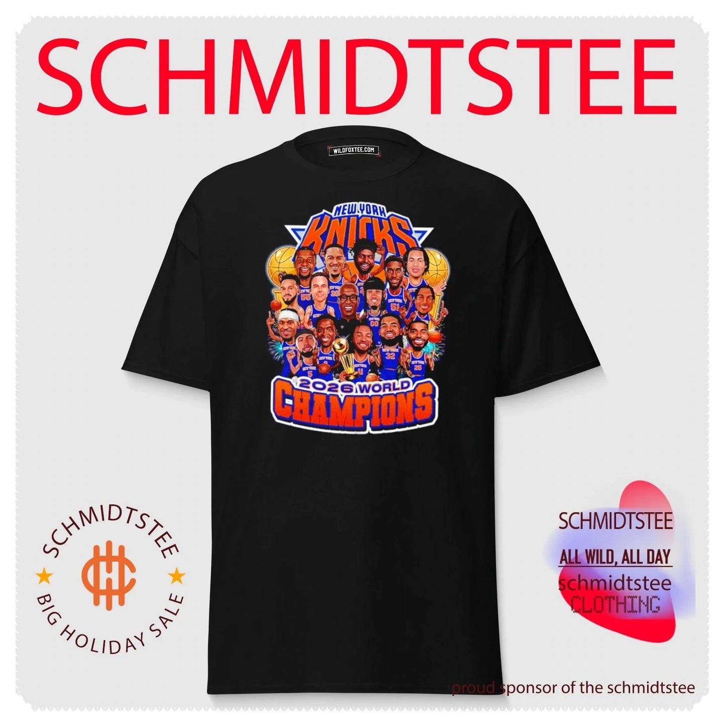 New York Knicks 2026 World Champions all team caricature shirt
