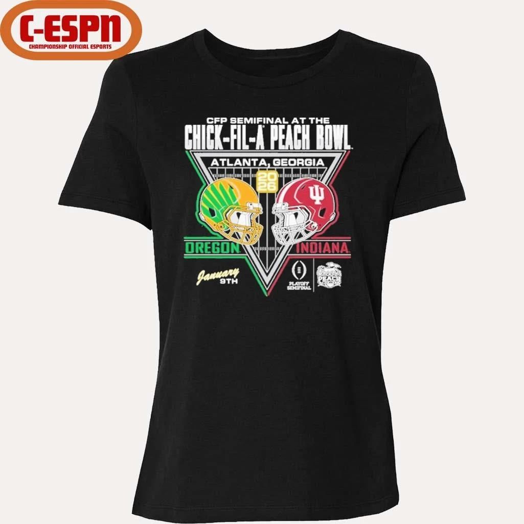 Indiana Hoosiers 2026 Peach Bowl vs. Oregon Ducks Duel Helmet shirt