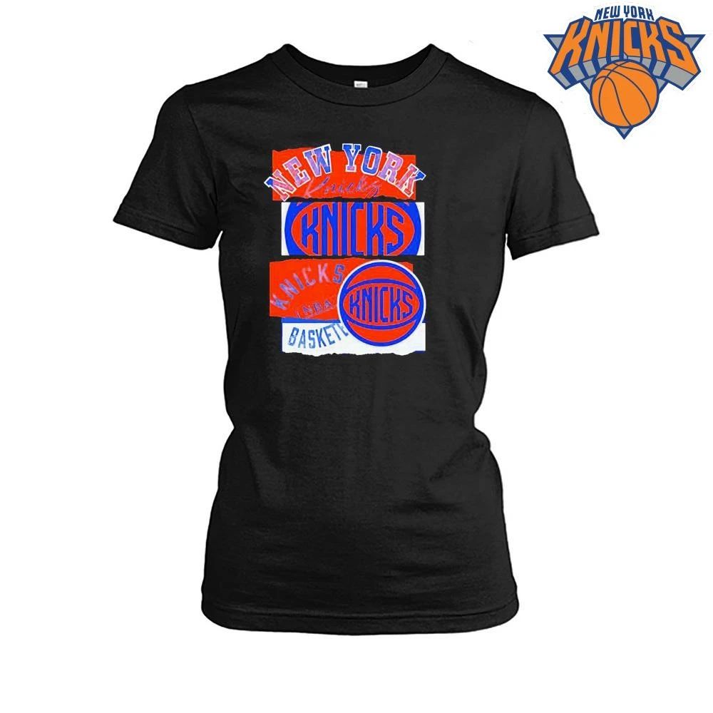 New York Knicks NBA Basketball Team Logo Text Print Graphic Sport T Shirt
