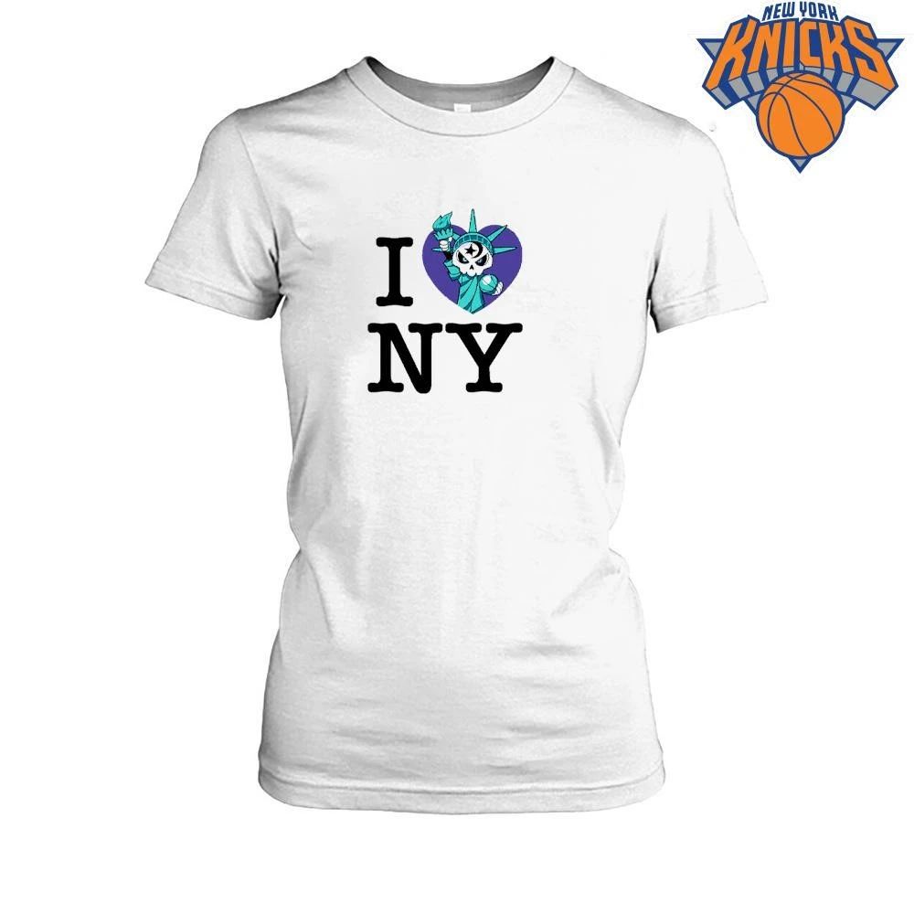 New York Knicks Champions NBA 2026 Statue Of Liberty Skull Heart Logo Graphic Shirt