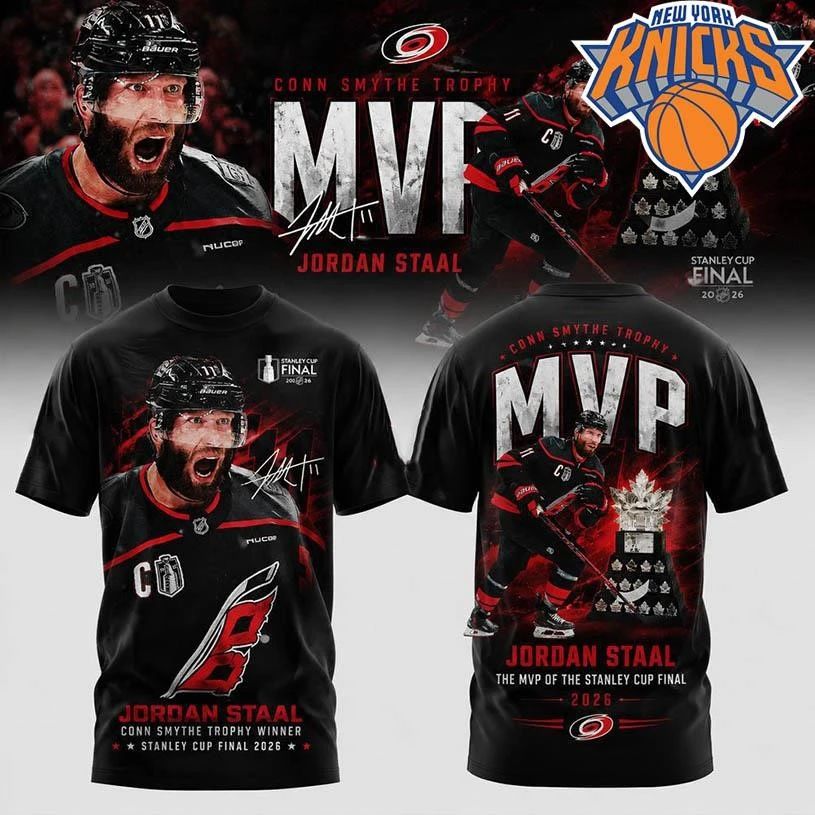 Jordan Staal 2026 Stanley Cup Champions MVP Carolina Hurricanes Two Sided Shirt
