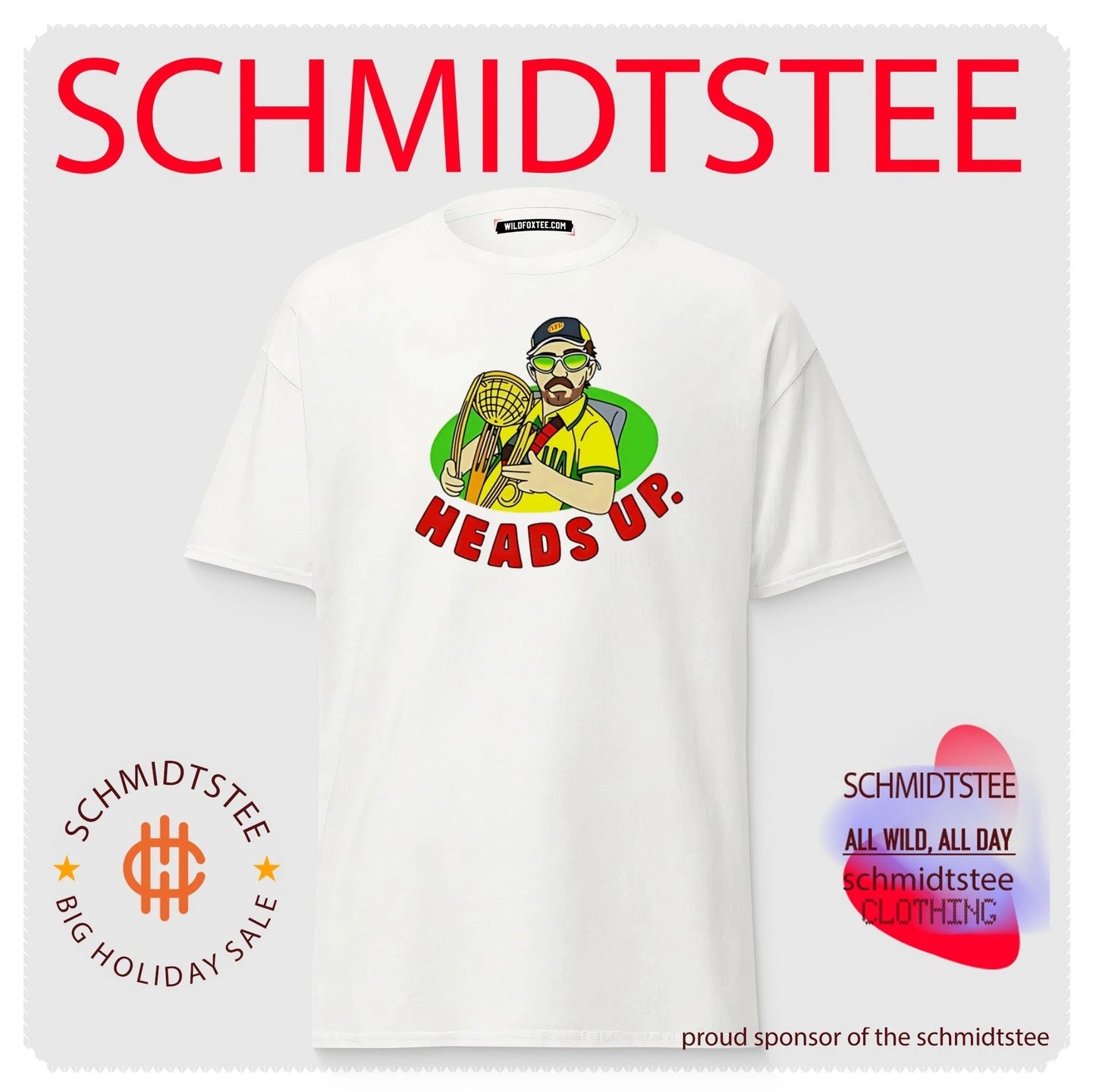 Heads Up cricketer holding trophy graphic shirt