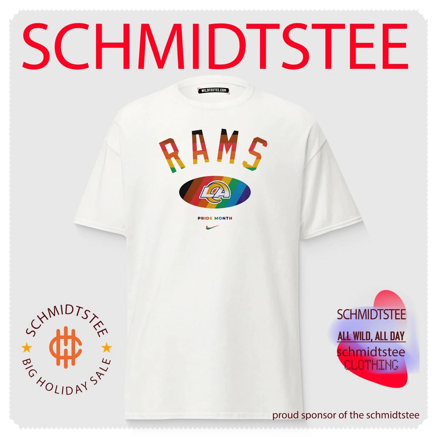 Los Angeles Rams Pride Month Rainbow logo shirt