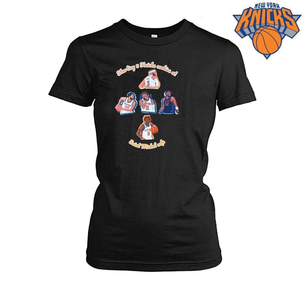 New York Knicks Champions NBA 2026 Starting 5 Cookies Saint Michel Cafe Basketball Shirt