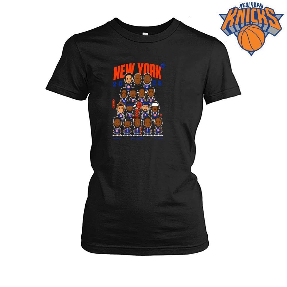New York Knicks Champions NBA 2026 Cute Chibi Team Roster Basketball Shirt