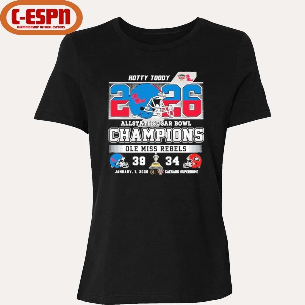 Ole Miss Rebels 2026 Allstate Sugar Bowl Champions Hotty Toddy Shirt