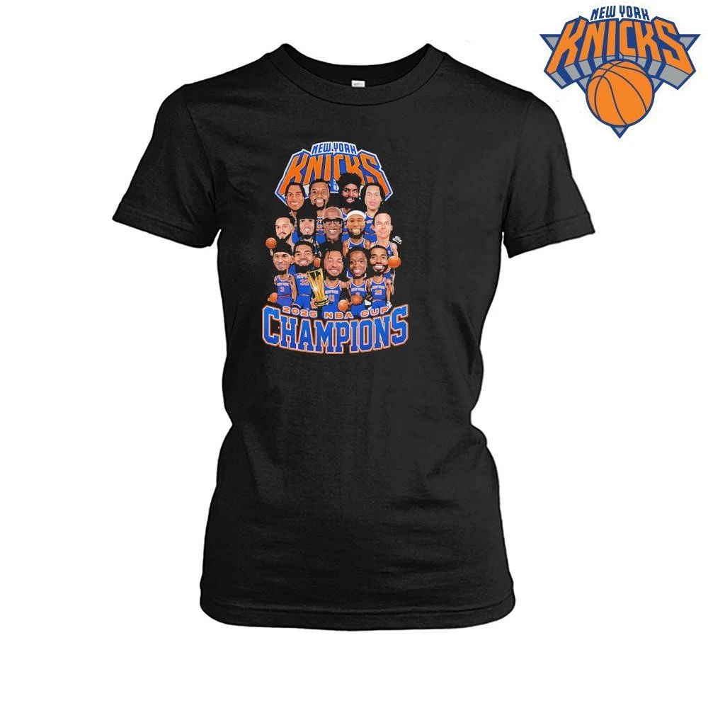 New York Knicks 2025 NBA Cup Champions Vintage Caricature Basketball T Shirt