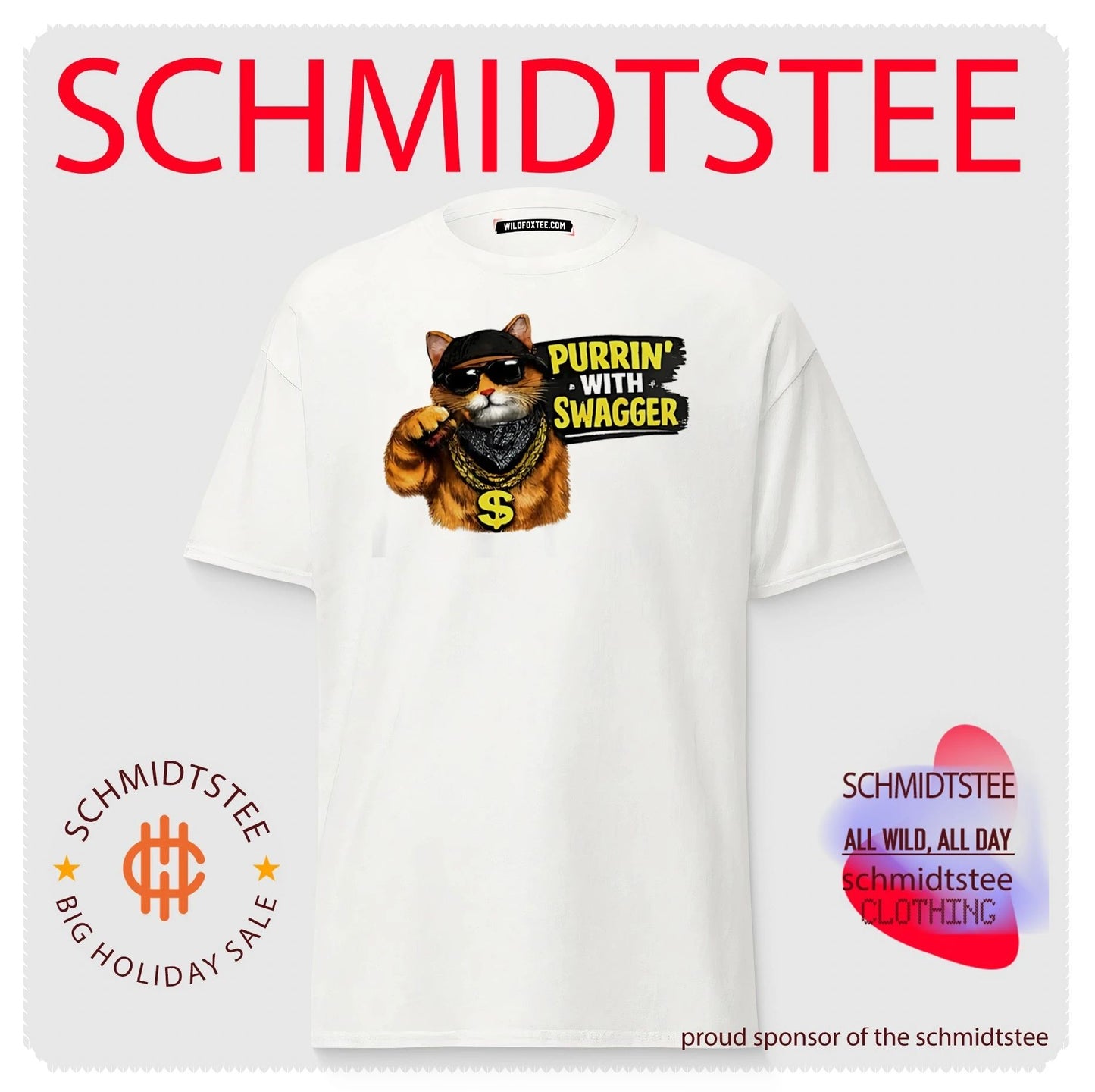Purrin’ with swagger cat gangter shirt
