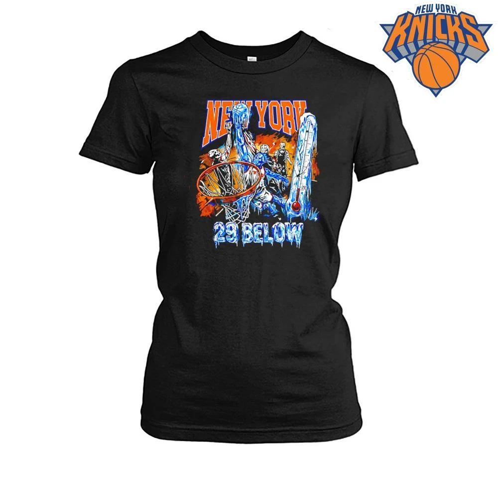 New York Knicks Champions NBA 2026 29 Below Frozen Dunk Ice Thermometer Basketball Shirt